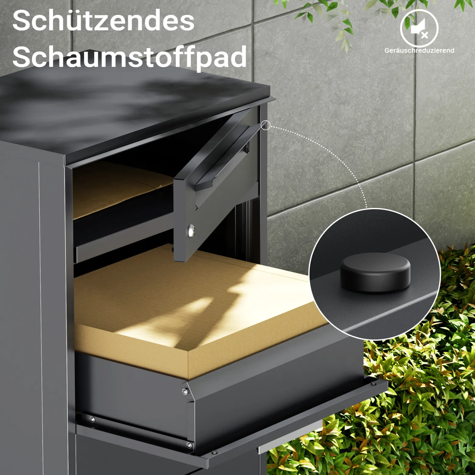 Toboli Paketkasten Anthrazit 500 x 370 x 1120 mm, Paketbox Zuhause, private Paketannahme passend für Pakete und Päckchen, Standbriefkasten Stahl
