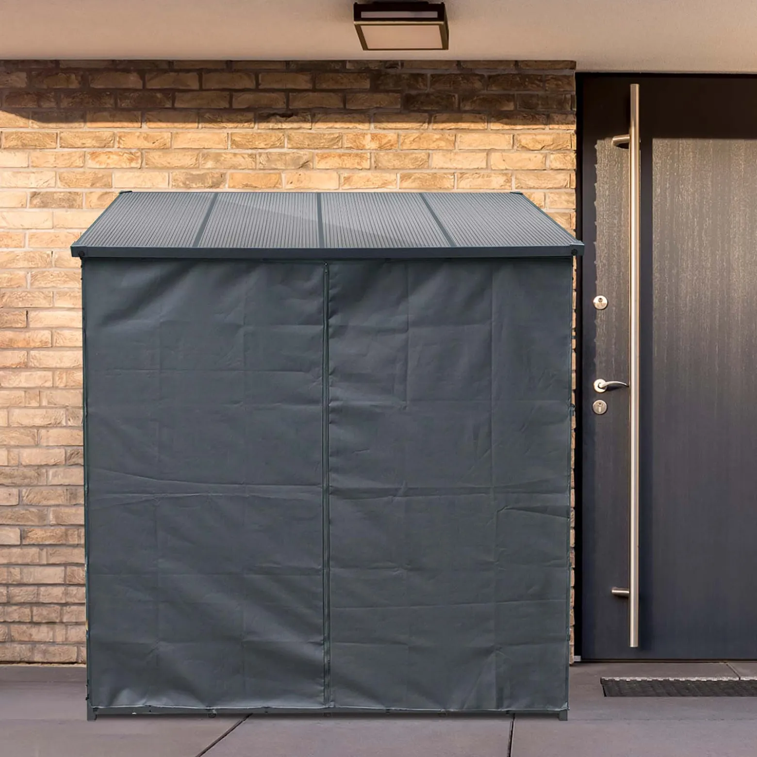 Toboli Schutzhülle S 138 x 137 cm für Kaminholzregal, Hülle mit Vorderwand und Rückwand, Wetterschutz aus robustem Polyester