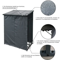 Toboli Schutzhülle S 138 x 137 cm für Kaminholzregal, Hülle mit Vorderwand und Rückwand, Wetterschutz aus robustem Polyester