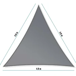 Toboli Sonnensegel Dreieck 4x4x4m Windfester Sonnenschutz UV 30+ für Garten, Terrasse und Balkon