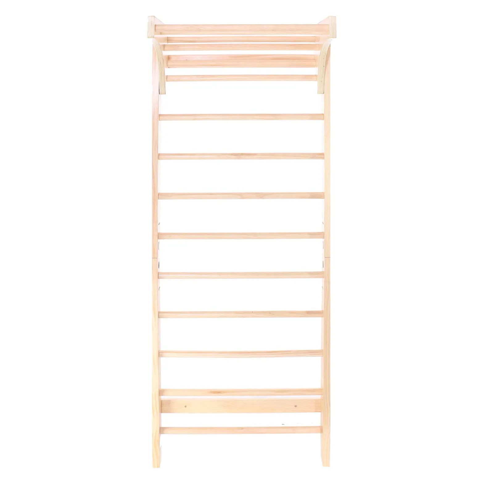Toboli Sprossenwand in Holzoptik 220 cm, Sproßenwand bis 150kg mit höhenverstellbarer Stange, Turnwand für Kinder und Erwachsene