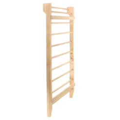 Toboli Sprossenwand in Holzoptik 195 cm, Sproßenwand bis 150 kg, Turnwand für Kinder und Erwachsene, Kletterwand für Kinderzimmer und Fitnessraum