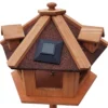 Toboli Vogelfutterhaus 130 cm mit Ständer, Vogelhaus aus Holz, wetterfestes Vogelfutterhäuschen mit Dreifuß, Futterhäuschen für Vögel
