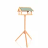 Toboli Vogelfutterhaus 119 cm mit Ständer, Vogelhaus aus Holz, wetterfestes Vogelfutterhäuschen mit Dreifuß, Futterhäuschen für Vögel