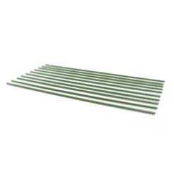 Toboli 10x Pflanzstäbe grün 120 cm Ø 11 mm Rankstäbe aus Metall und Kunststoff, Pflanzstangen für Tomaten und Kletterpflanzen