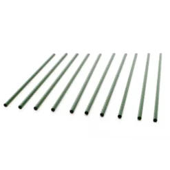 Toboli 10x Pflanzstäbe grün 60 cm Ø 8 mm Rankstäbe aus Metall und Kunststoff, Pflanzstangen für Tomaten und Kletterpflanzen