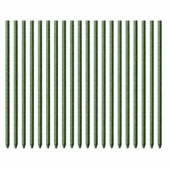 Toboli 20x Pflanzstäbe grün 60 cm Ø 8 mm Rankstäbe aus Metall und Kunststoff, Pflanzstangen für Tomaten und Kletterpflanzen