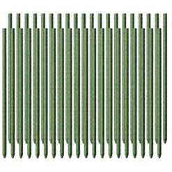 Toboli 40x Pflanzstäbe grün 60 cm Ø 8 mm Rankstäbe aus Metall und Kunststoff, Pflanzstangen für Tomaten und Kletterpflanzen