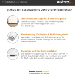 Walimex Beschwerungsstange für Hintergründe 280 cm