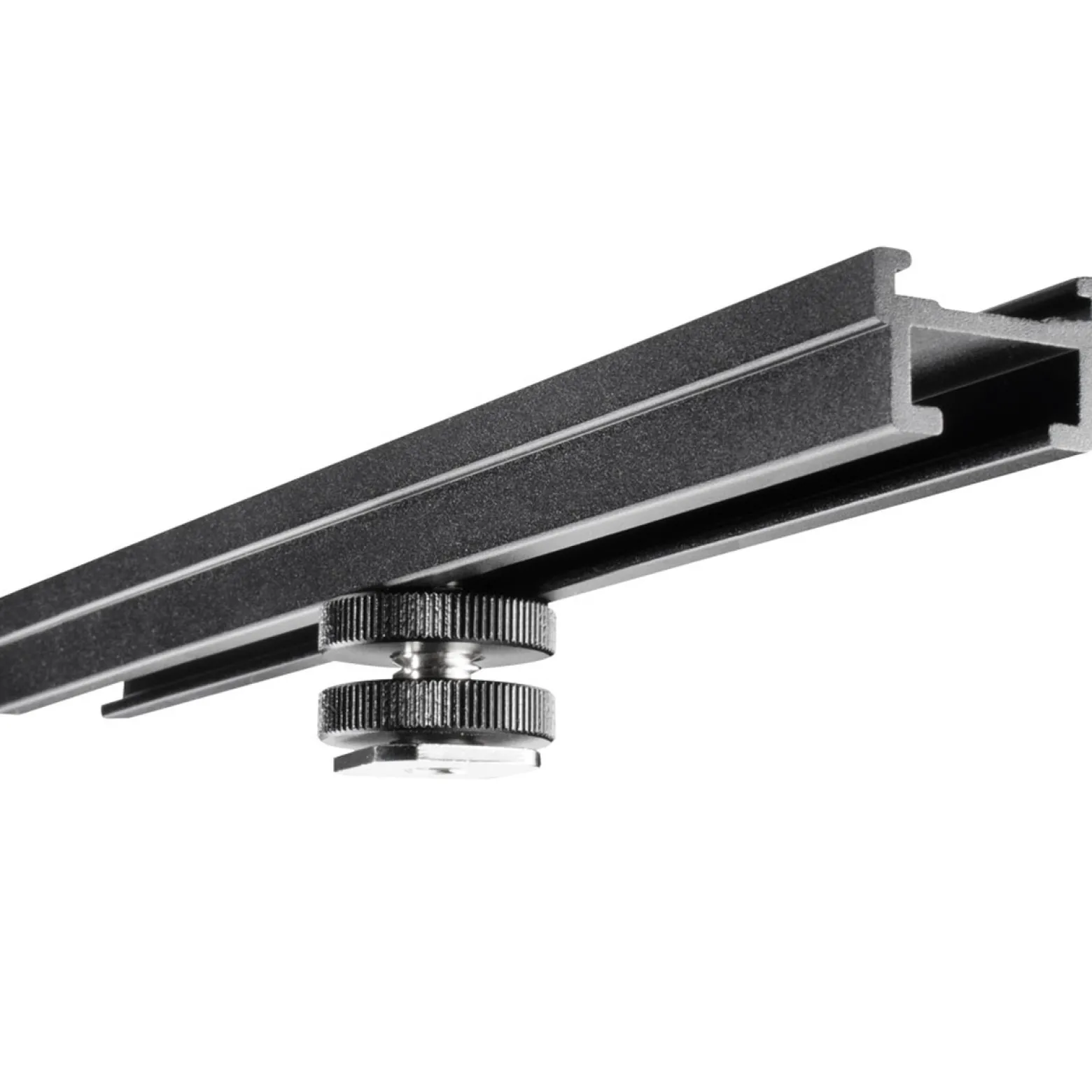 Walimex Blitzschiene Verlängerungsschiene - Länge 30 cm, um 360° drehbar - Beidseitige Blitzschuh Halterung - mit 1/4" Gewinde - für Magic Arm, Videoleuchte, Mikrofone, Stativ