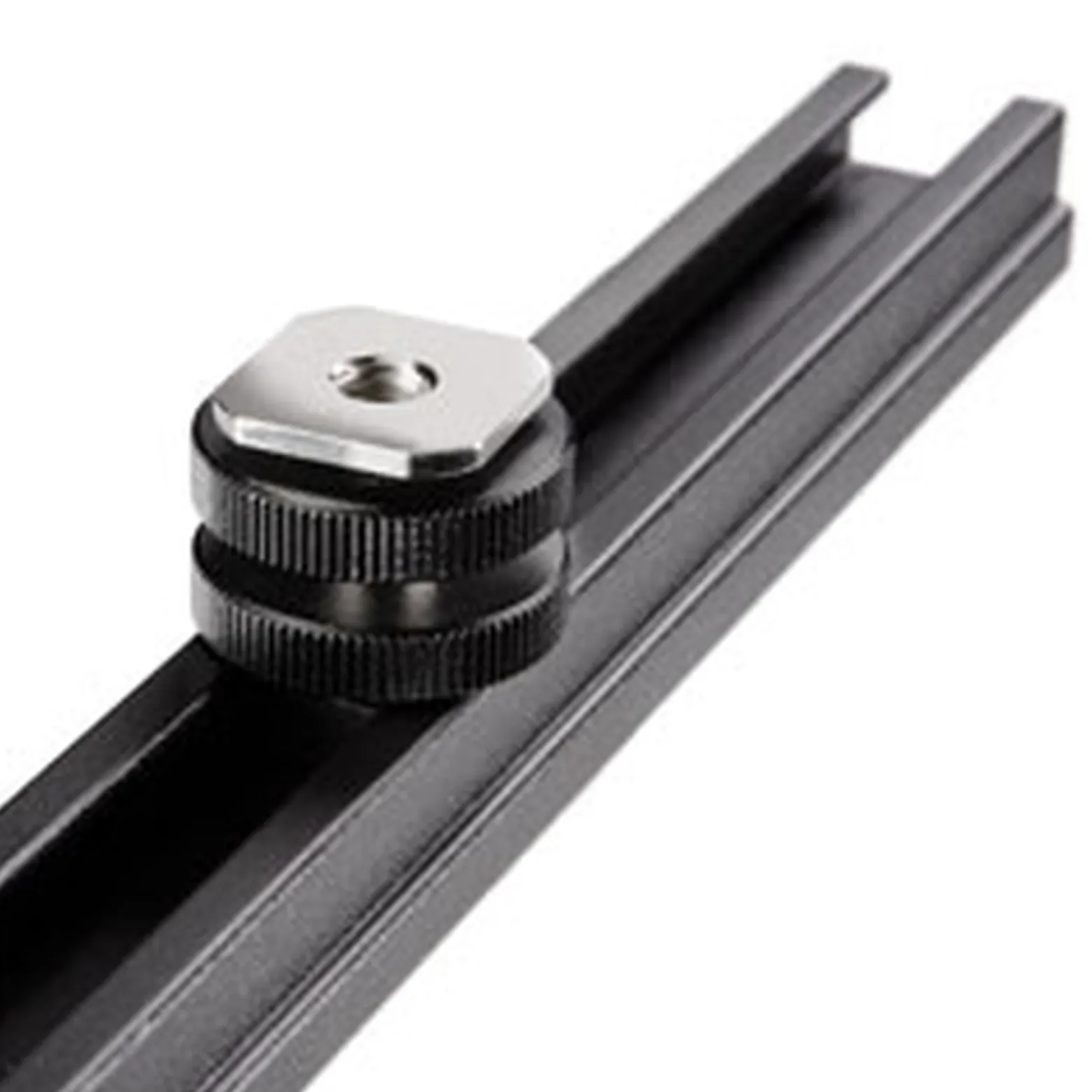Walimex Blitzschiene Verlängerungsschiene - Länge 30 cm, um 360° drehbar - Beidseitige Blitzschuh Halterung - mit 1/4" Gewinde - für Magic Arm, Videoleuchte, Mikrofone, Stativ
