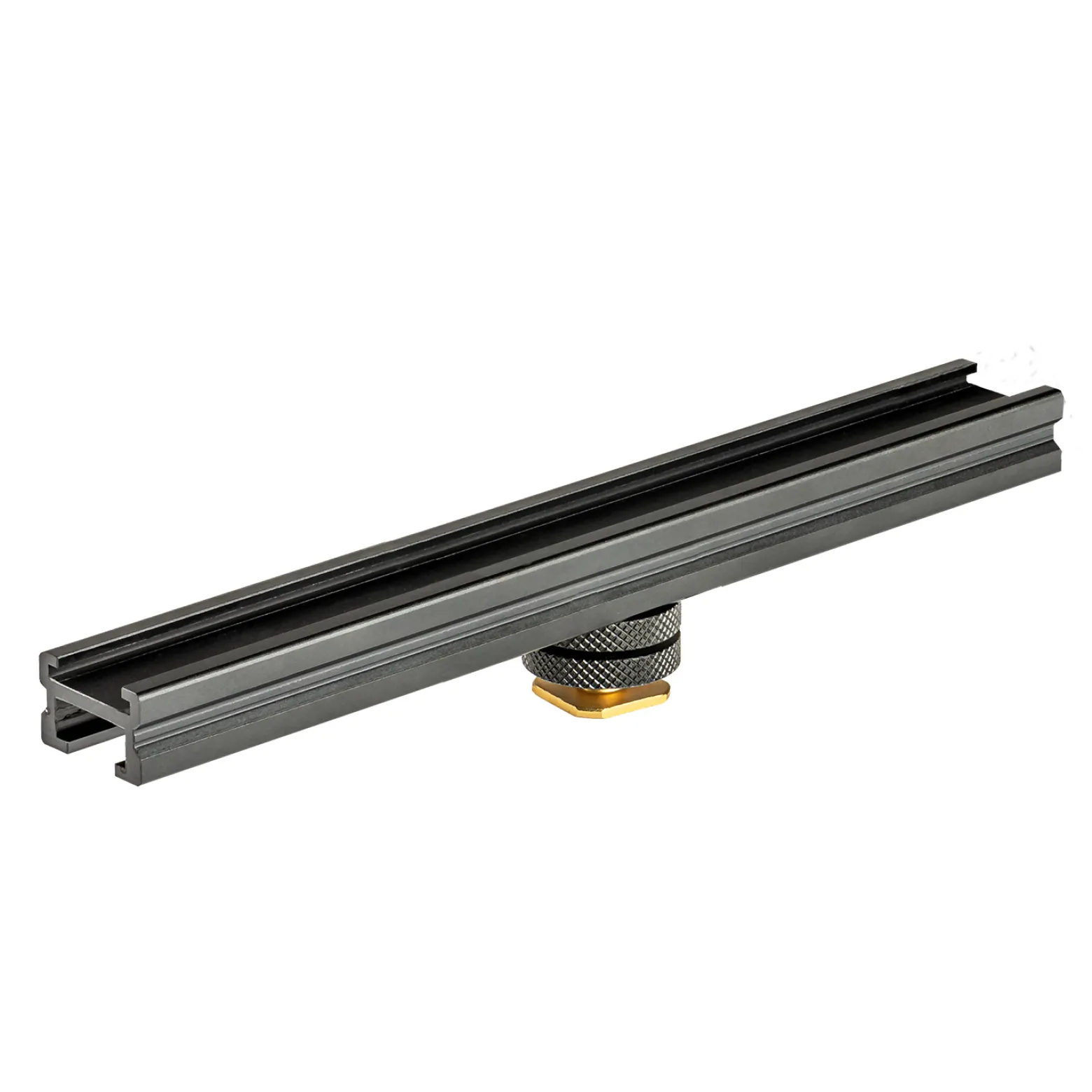 Walimex Blitzschiene Verlängerungsschiene - Länge 15 cm, um 360° drehbar - Beidseitige Blitzschuh Halterung - mit 1/4" Gewinde - für Magic Arm, Videoleuchte, Mikrofone, Stativ