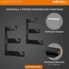 Walimex 2er-Set von 3-fach Hintergrundhaken - 210 x 40 x 330 mm - Belastbarkeit je Haken 6 kg - aus Metall - für Wand und Decke - Fotostudio Fotozubehör Kamera Zubehör für Fotohintergrund