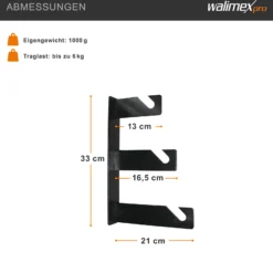 Walimex 2er-Set von 3-fach Hintergrundhaken - 210 x 40 x 330 mm - Belastbarkeit je Haken 6 kg - aus Metall - für Wand und Decke - Fotostudio Fotozubehör Kamera Zubehör für Fotohintergrund