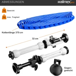 Walimex 3-fach Hintergrund Wandmontageset Mehrfarben, mit 3 Expan Paaren und 2 Hintergrundhaken, für 3 Papierhintergründe, Wand- und Deckenmontage, bis 6 kg belastbar
