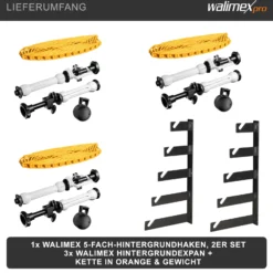 Walimex 5-fach Hintergrund Wandmontageset, 3er Set