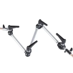 Walimex 3-flex Auslegearm mit 2 Spigots 80 cm, Gelenkarm für Fotostudio belastbar bis 2 kg, 5/8 Spigot mit 1/4 und 3/8 Zoll Gewinde für Reflektoren und Blitzgeräte