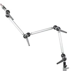Walimex 3-flex Auslegearm mit 2 Spigots 80 cm, Gelenkarm für Fotostudio belastbar bis 2 kg, 5/8 Spigot mit 1/4 und 3/8 Zoll Gewinde für Reflektoren und Blitzgeräte