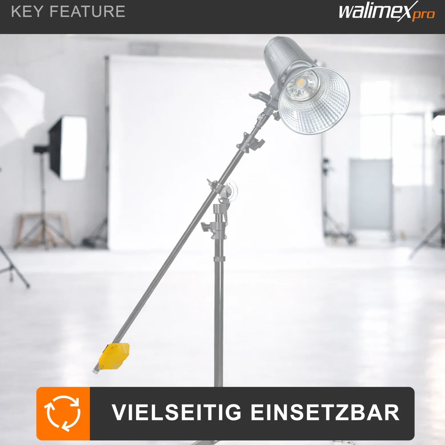 Walimex Gewicht für Stangen- und Galgenstative, 4,4 kg für optimale Beschwerung von Stativen oder Lampenständern, kompakt und transportabel, ideal für Fotostudio