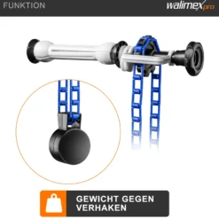 Walimex Hintergrundexpan mit Kette und Gewicht 320 x 130 x 85 mm, Farbe blau, für Pappkerne 45-78 mm, max. Traglast 6 kg