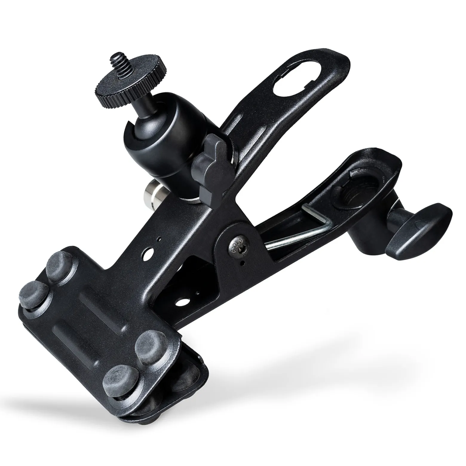 Walimex 4 in 1 Studioklemme 170 x 110 x 90 mm mit 5/8 Spigot, 1/4" und 3/8" Gewinde Klemmbreite max. 4,5 cm