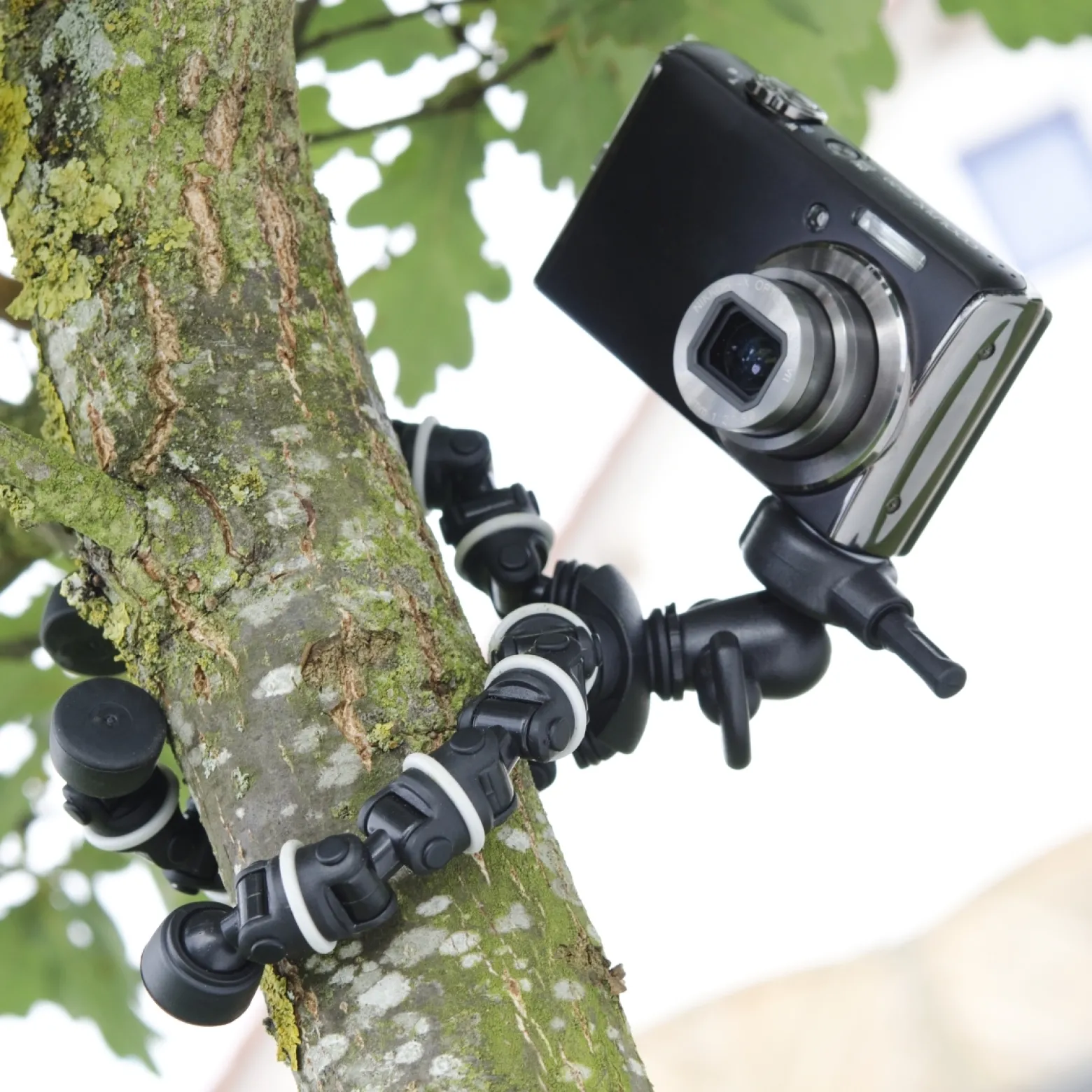 Walimex Multiflex-Stativ 16,5 cm flexibel biegbar Mini Stativ mit Schnellwechselplatte 1/4 Zoll, belastbar bis 750 g, Tischstativ für Kompaktkamera und Actioncam