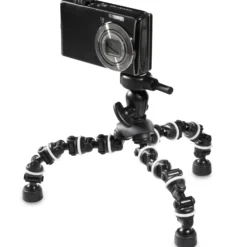 Walimex Multiflex-Stativ 16,5 cm flexibel biegbar Mini Stativ mit Schnellwechselplatte 1/4 Zoll, belastbar bis 750 g, Tischstativ für Kompaktkamera und Actioncam
