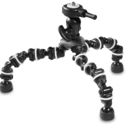 Walimex Multiflex-Stativ 16,5 cm flexibel biegbar Mini Stativ mit Schnellwechselplatte 1/4 Zoll, belastbar bis 750 g, Tischstativ für Kompaktkamera und Actioncam