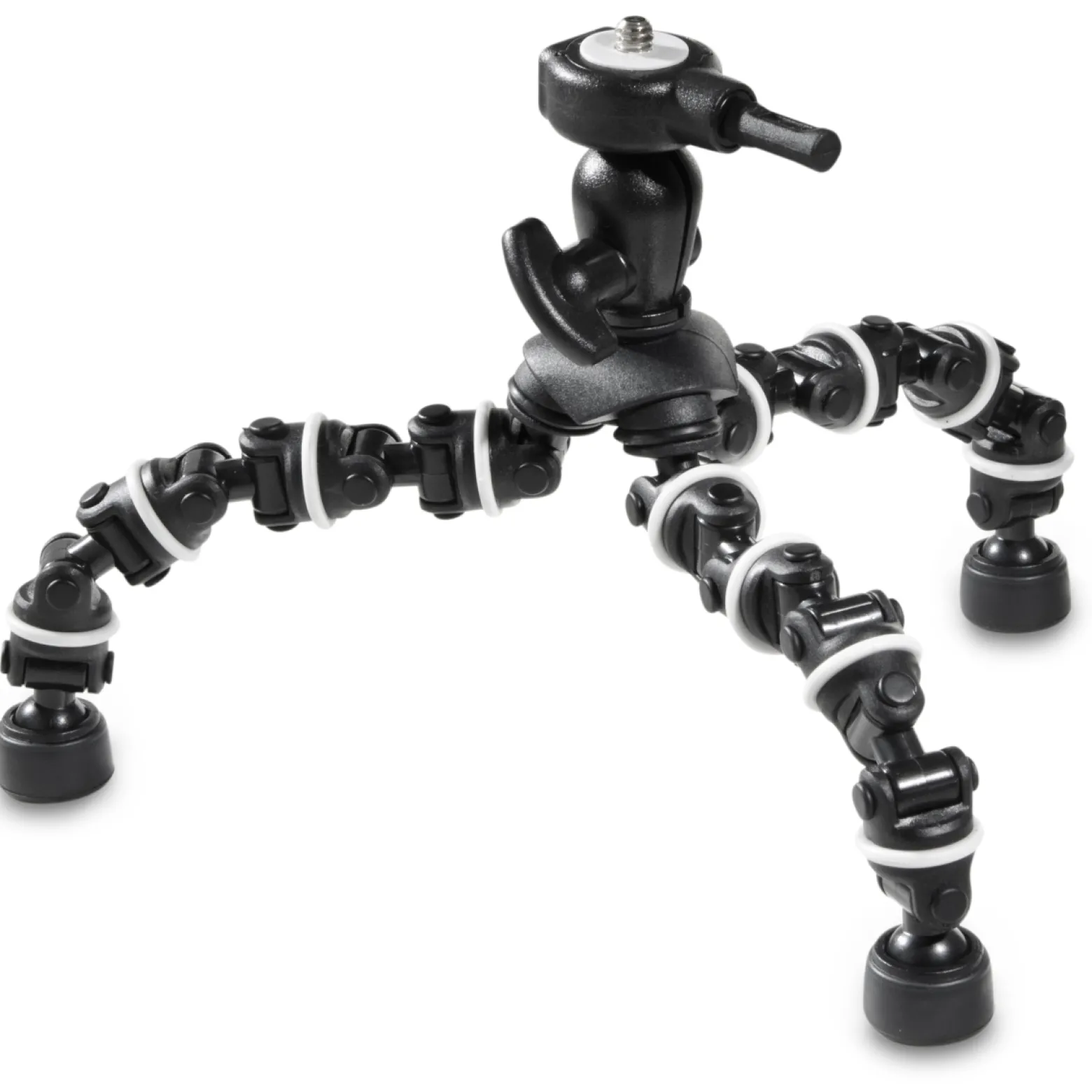 Walimex Multiflex-Stativ 16,5 cm flexibel biegbar Mini Stativ mit Schnellwechselplatte 1/4 Zoll, belastbar bis 750 g, Tischstativ für Kompaktkamera und Actioncam