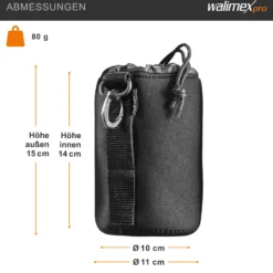 Walimex Objektivbeutel NEO 300 Modell 2011, Größe M / 10 x 10 x 15 cm, aus Neopren, wasserabweisend, mit Tunnelzug, für Kameraobjektive, Objektiv Köcher für Foto Studio Shooting