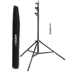 Walimex pro AIR 290 Deluxe Lampenstativ max. Höhe 290 cm, Lichtstativ mit Luftfederung, Blitzstativ mit 7 kg Traglast, Leuchtenstativ aus Aluminium, Dreibeinstativ für Fotostudio und Outdoor