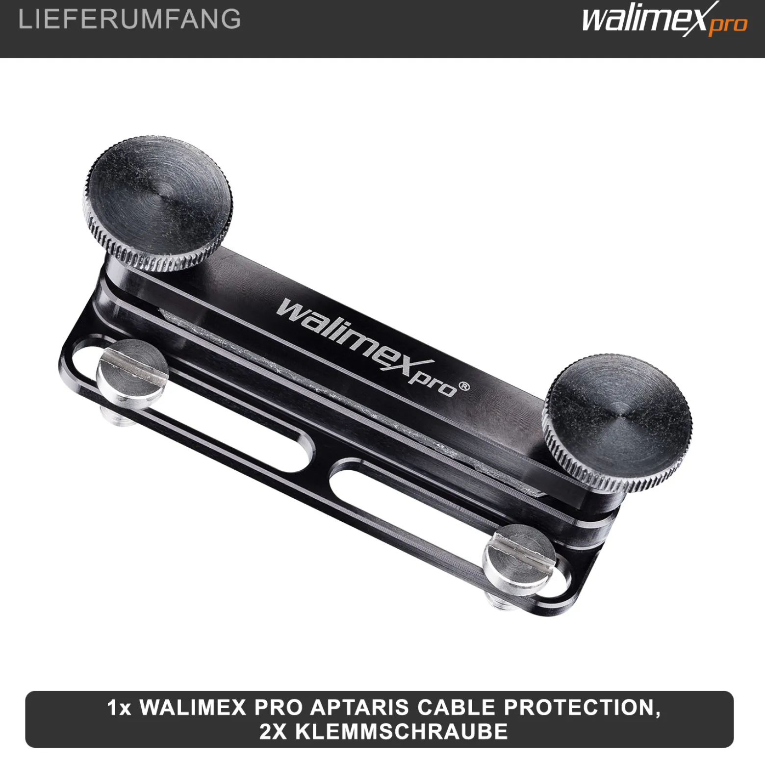 Walimex pro Aptaris Cable Guard Kabel Schutz - mit 1/4" Schrauben - für Rig- und Cage Systeme Foto Video Zubehör Studio