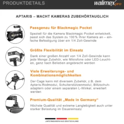 Walimex pro Aptaris Cage-System für Black Magic Pocket - zahlreiche 1/4