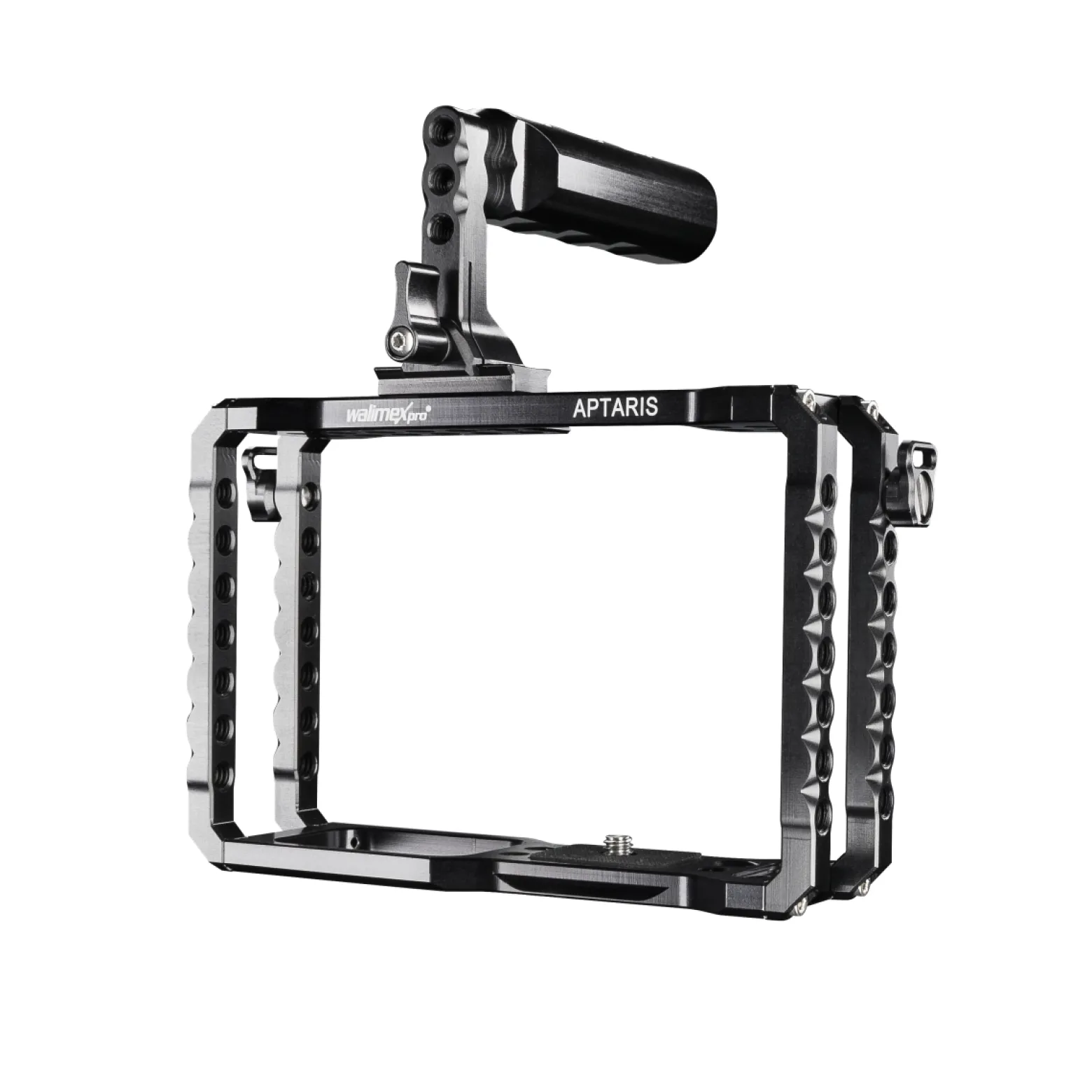 Walimex pro Aptaris Cage-System kompatibel mit Olympus OM-D E-M5 - zahlreiche 1/4" Gewinde - Kamerakäfig Rahmen - Kamerazubehör Studio On Location