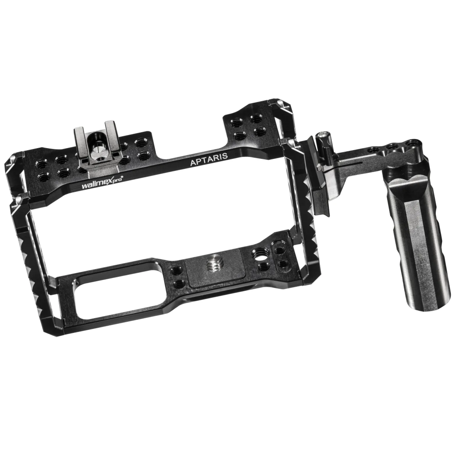Walimex pro Aptaris Cage-System kompatibel mit Olympus OM-D E-M5 - zahlreiche 1/4" Gewinde - Kamerakäfig Rahmen - Kamerazubehör Studio On Location