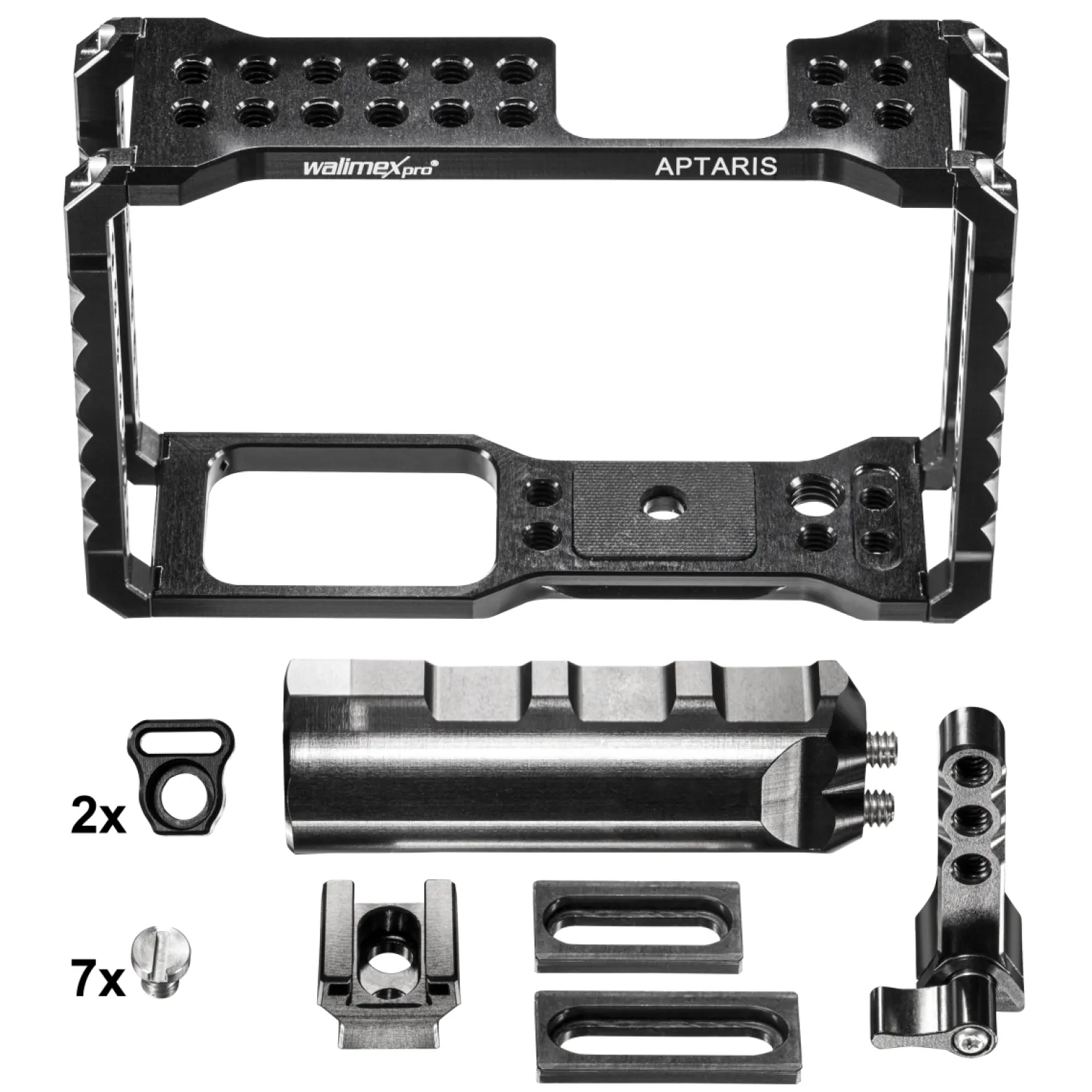 Walimex pro Aptaris Cage-System kompatibel mit Olympus OM-D E-M5 - zahlreiche 1/4" Gewinde - Kamerakäfig Rahmen - Kamerazubehör Studio On Location