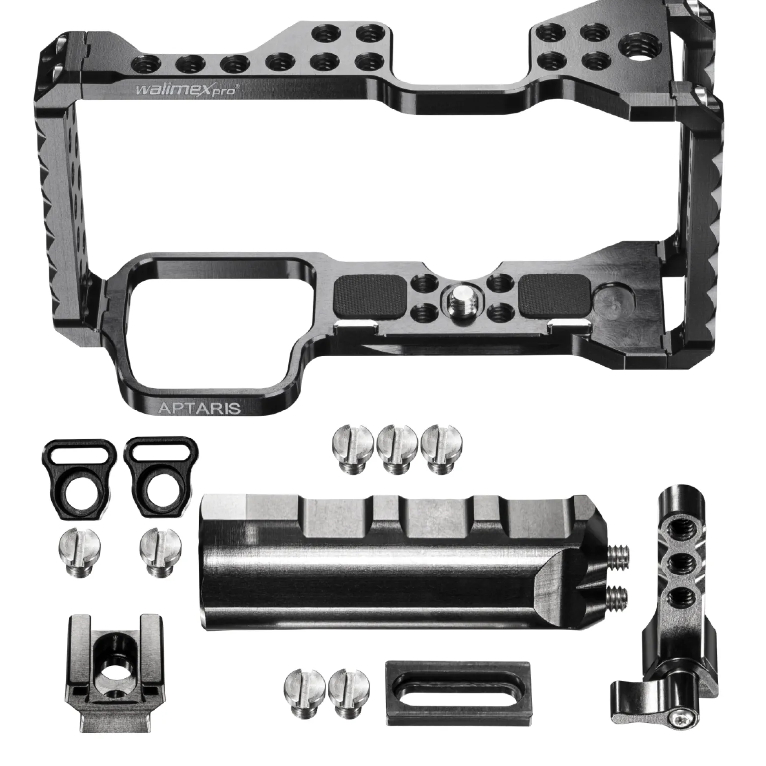 Walimex pro Aptaris Cam Cage System - mit 1/4" Gewinde - kompatibel mit Sony Alpha 6000, A6300, A6500 und Nex-Serie - Kamera Käfig Rahmen Kamerazubehör