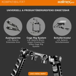Walimex pro Aptaris Griffmodul - passend für DSLR und Camcorder - aus Aluminium - kompatibel mit vielen Marken - passend für 15 mm Rods - Kamerazubehör