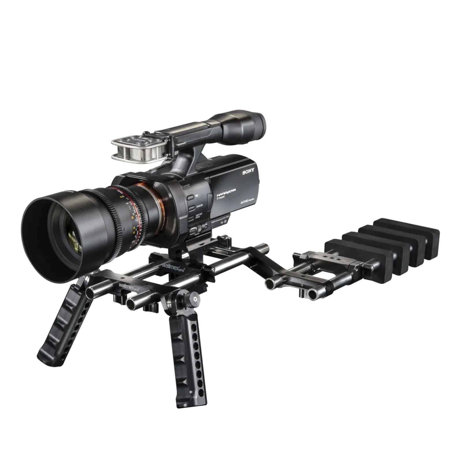 Walimex pro Aptaris 15 mm Rod Clamp - mit drei 1/4" Gewinden - für Rod-Klemme Video-Rig System Foto Video Zubehör Studio