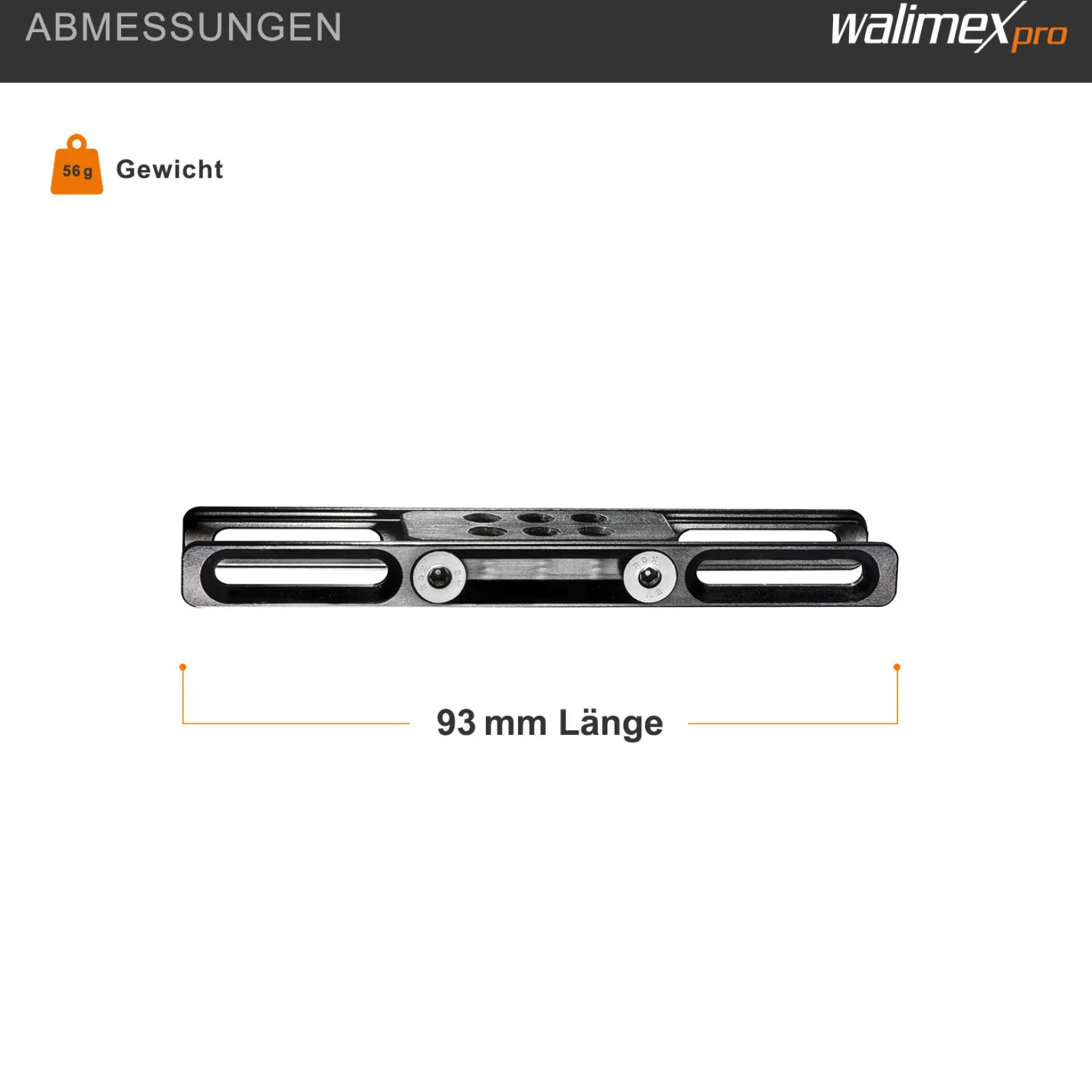 Walimex pro Aptaris Universal XXL Adapter Verlängerungsadapter - 93 x 27 x 12 mm - für Walimex Pro Aptaris XL Cage Frame - Foto Video Zubehör Studio Set