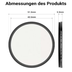 Walimex pro Black Diffusion 1/4 Filter Nano 49 mm, Diffusionsfilter mit 18-facher Nano-Beschichtung, Nebelfilter mit 3,3 mm Slimfassung