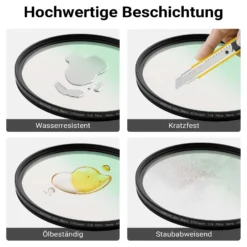 Walimex pro Black Diffusion 1/4 Filter Nano 72 mm, Diffusionsfilter mit 18-facher Nano-Beschichtung, Nebelfilter mit 3,3 mm Slimfassung