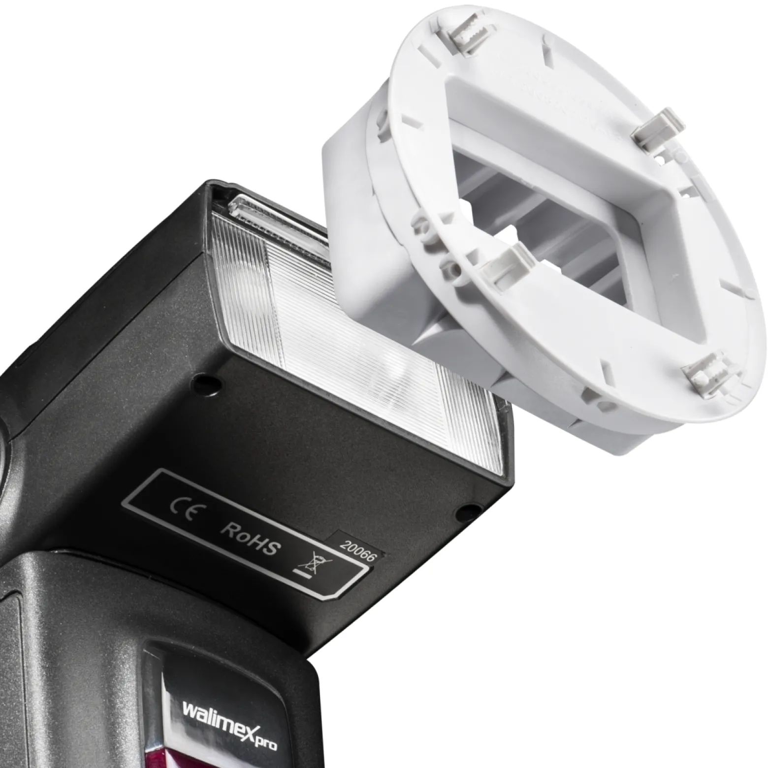 Walimex pro Blitzvorsätze 7tlg - mit Adapter, Diffusorkugel, Abschirmklappen, Softbox, Beauty Dish, Wabe - kompatibel mit Sony F32X und kompatibel mit Canon 430EX