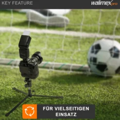 Walimex pro Boden Lampenstativ BL-K 12 cm mit 15 kg Tragkraft, Bodenstativ mit 5/8 Zoll Spigot plus 1/4 und 3/8 Zoll Gewinde, Lichtstativ für Fotostudio und Outdoor