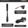 Walimex pro Cineast Mono Video Einbeinstativ höhenverstellbar bis 168 cm mit fluidgedämpftem 2-Wege Videoneiger