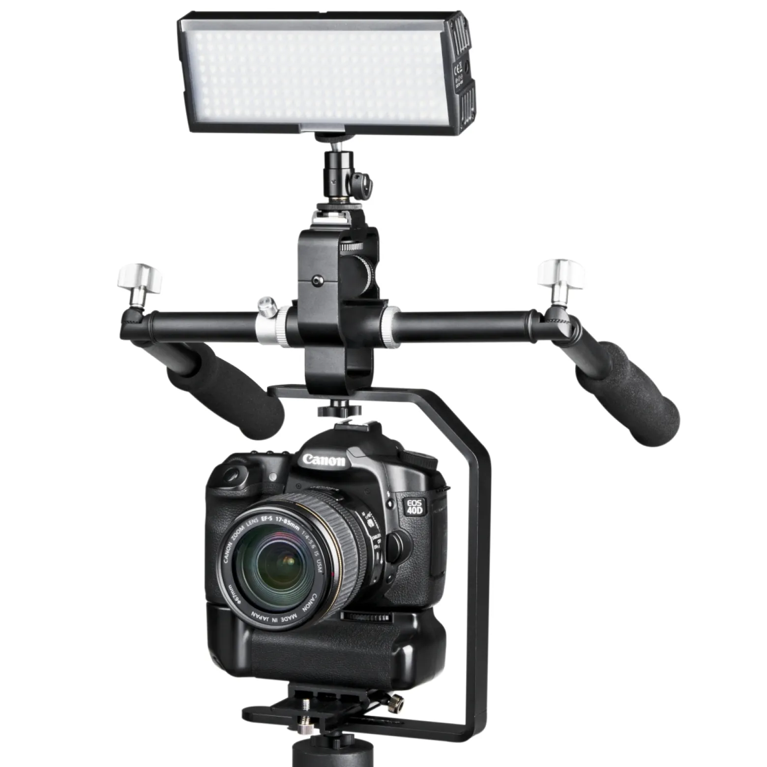 Walimex pro 128 Daylight LED Videoleuchte 8,5 W, On-Camera Studioleuchte mit Tageslicht LEDs, hochwertiges Streaming Licht mit Akku, dimmbare Beleuchtung mit Soft Diffusor