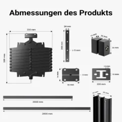Walimex pro Deckenschienensystem 4 x 2,6 m Komplettset mit Schienen, 8 Deckenhaltern und 3 stufenlos ausziehbaren Scheren 40-215 cm bis zu 6 kg für effiziente Arbeit im Fotostudio freie Arbeitsfläche