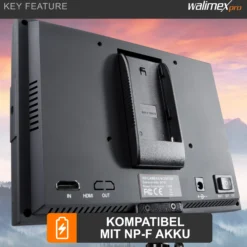 Walimex pro Director LCD HDMI Monitor - 50 x 200 x 141 mm / 7 Zoll / 16:9 / 4:3 - mit Akku und Sonnenblende - für Video DSLR Kamera