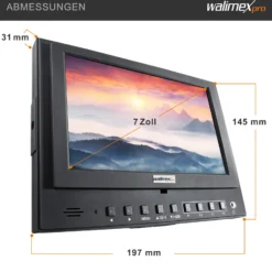Walimex pro Director LCD HDMI Monitor - 50 x 200 x 141 mm / 7 Zoll / 16:9 / 4:3 - mit Akku und Sonnenblende - für Video DSLR Kamera