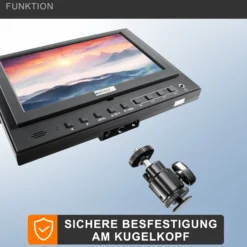Walimex pro Director LCD HDMI Monitor - 50 x 200 x 141 mm / 7 Zoll / 16:9 / 4:3 - mit Akku und Sonnenblende - für Video DSLR Kamera